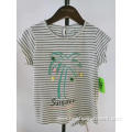 fashion printed stripe summer girls blouse top